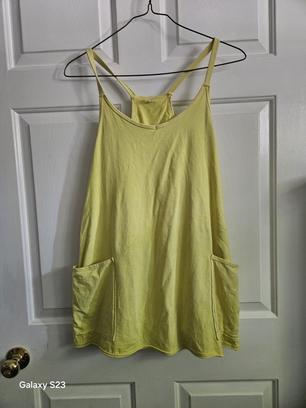 Free People Lemon Yellow Pocket Tank Dress